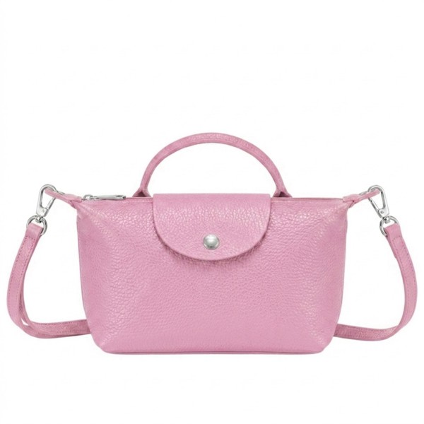Kitise Fashion Italian Leather Mini Top Handle Crossbody Bag - PINK