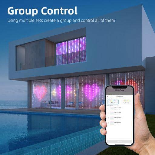 ENER-J Smart Curtain Fairy Lights 2x2m, 400 LEDs, Remote Included, App & Voice Control, Bedroom, Party & Home Decor
