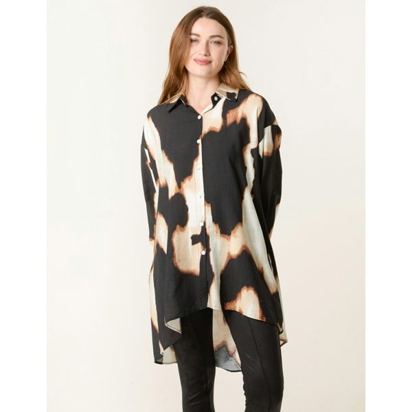 Blue Vanilla Abstract Cow-Print Shirt