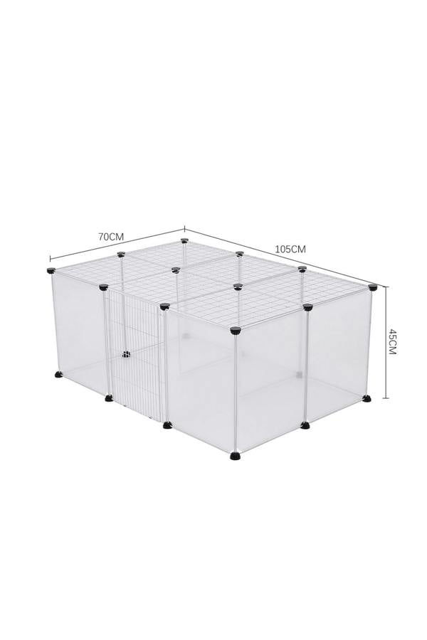 Living and Home 18 Panels Portable Clear Pet Playpen Fence with Door