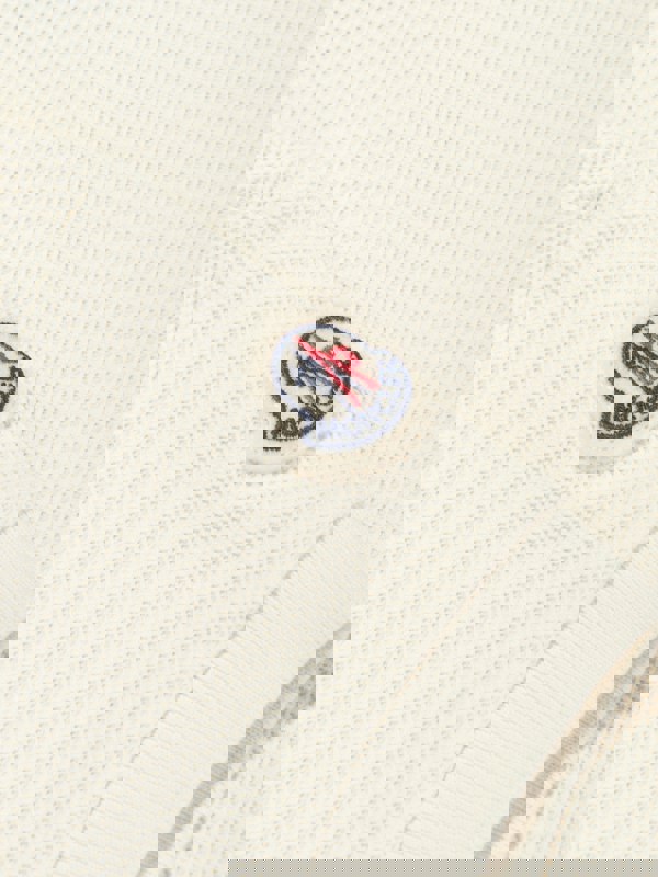 Moncler Enfant Girls Logo Polo Dress in Ivory