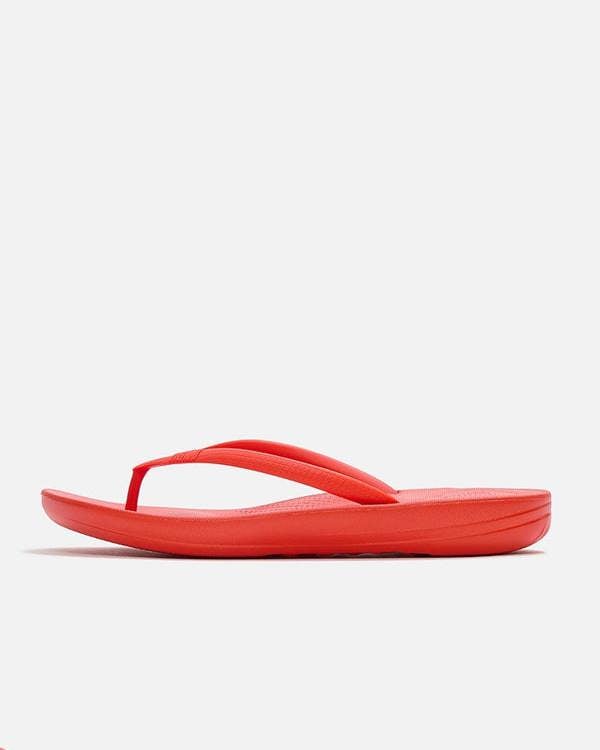 Fitflop Iqushion Womens Ergonomic Flip-Flops - Cherry Tomato D49 | CHO | Designer Womens Sandals