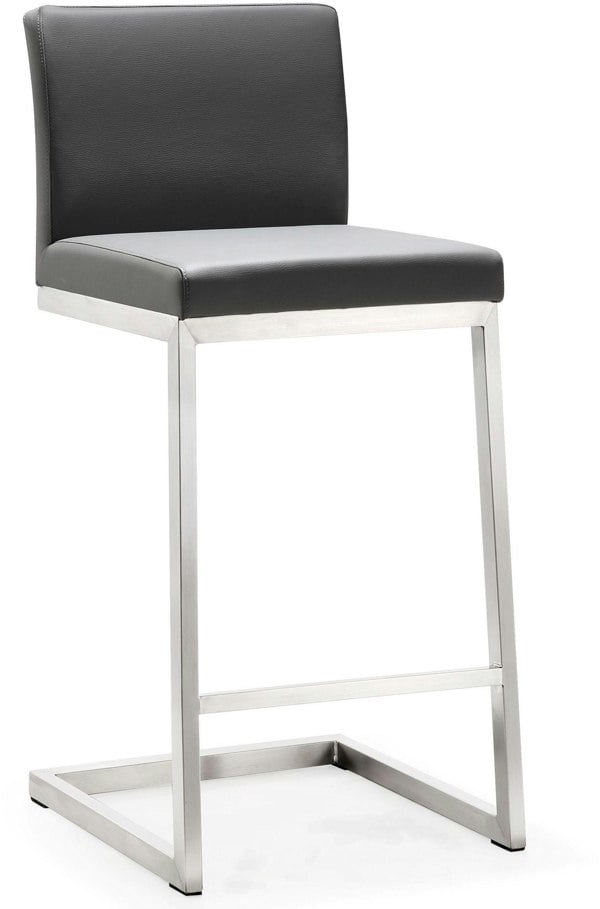 Furniture Edit Parma Grey Stainless Steel Counter Stool Set of 2