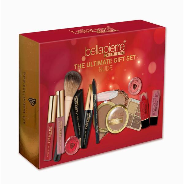 Bellapierre Cosmetics Ultimate Gift Set Nude 12 Piece Gift Set: Eye Palette 4.8g - 2 x Lipstick 3.5g - Mascara 9ml - Primer 30ml - Eye Liner 1.8g - Br
