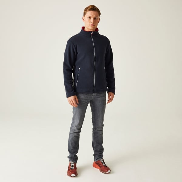 Regatta Mens Ascender 250 Full Zip Fleece Jacket - Navy / Classic Red