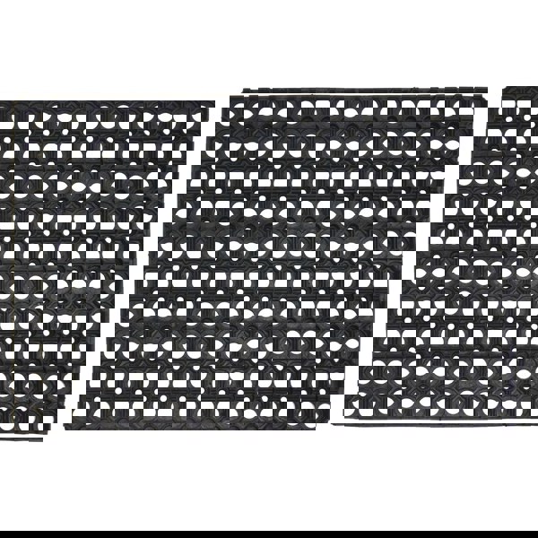 JVL Rondo Rubber Ring Heavy Duty Outdoor Entrance Door Mat 40x60cm - Pack of 2