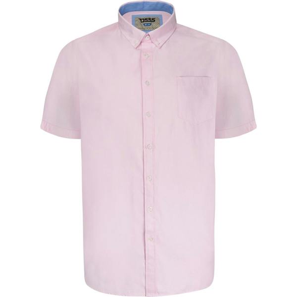 Duke Mens D555 James Oxford Kingsize Short-Sleeved Shirt - Pink