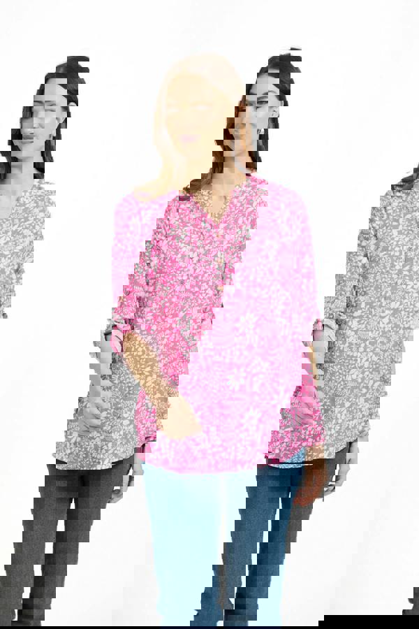 Mudflower Leaf Print Cotton Shirt