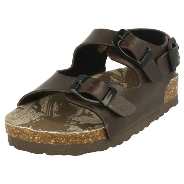 JC Dees Boys JCDees Flat Footbed 2 Buckle Strap Mule Sandal