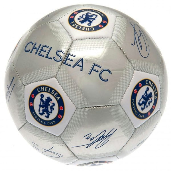 Chelsea FC Printed Players Signatures Signed Football - Silver