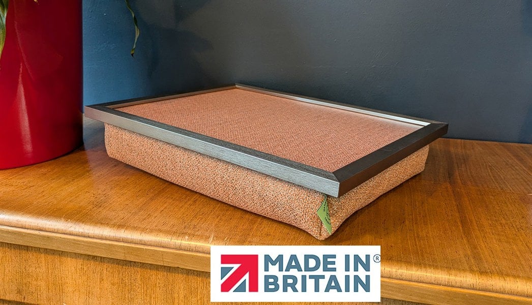 Made in the Mill Luxury Mid Century Orange Lap Tray With Bean Bag