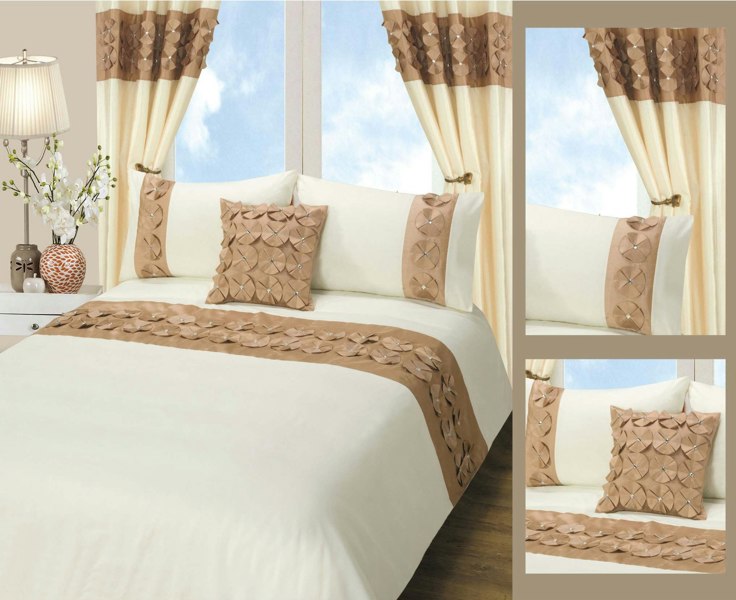 Intimates Faux Silk Diamante Duvet Cover & Pillowcase Set, Luxury Bedding with Button Enclosure, Elegant Bedroom Decor