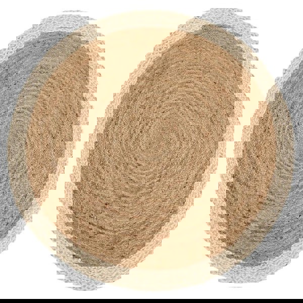 The Rugs Hand-Braided Jute Rug with Colourful Border