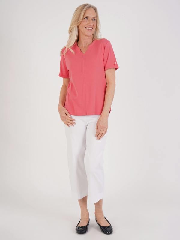 TIGI Pomegranate Notch Neck Top