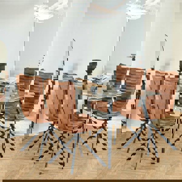 Furniture To Go Wicklow Ceramic Dining Table Brown/Black