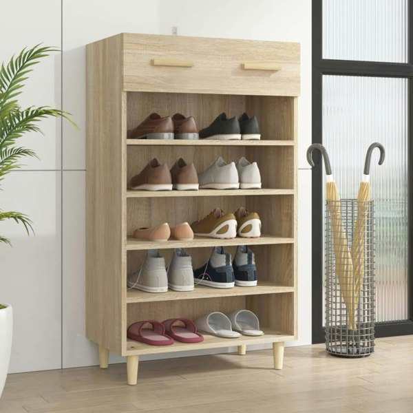 Berkfield Shoe Cabinet Sonoma Oak 60x35x105 cm Engineered Wood