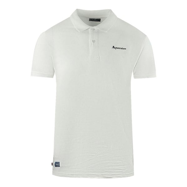 Aquascutum Brand Logo Plain Polo Shirt - White