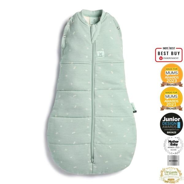 Organic Winter Cocoon Swaddle Sleeping Bag - Sage - 2.5 TOG