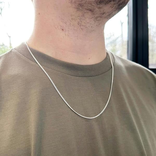 Love Silver Sterling Silver 2.1mm Diamond Cut Curb Chain