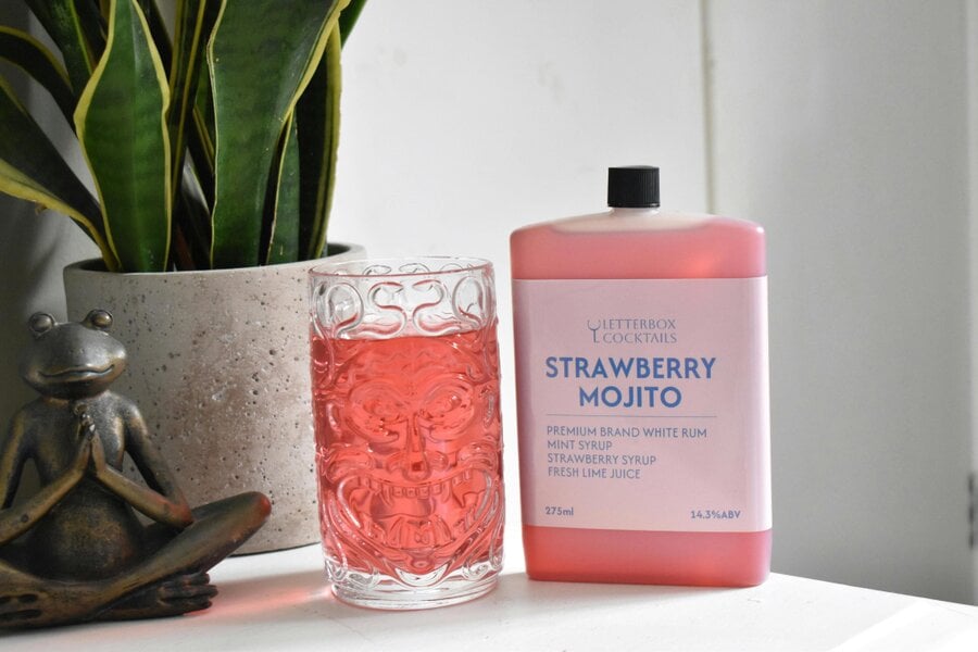 Letterbox Cocktails Strawberry Mojito Mini Cocktail | Premium Letterbox Cocktail Gift (100ml)