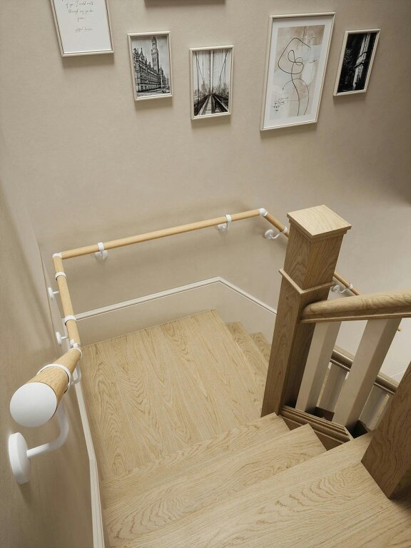 Handrails Direct Arden Natural Pine Quarter Landing Handrail