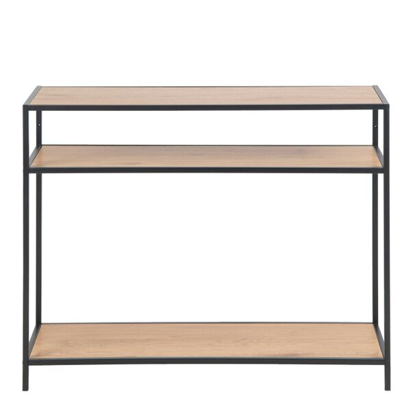 Wyld Haus El Paso Black Metal and Wild Oak Veneer Console Table 2 Shelves