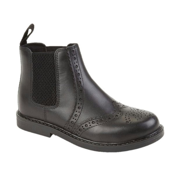 Roamers Boys Leather Ankle Boots - Black