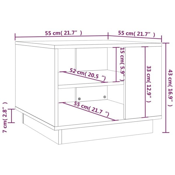 Berkfield Coffee Table Sonoma Oak 55x55x43 cm Engineered Wood