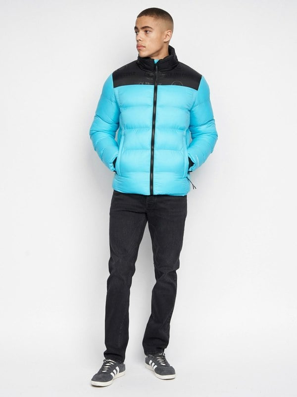 Duck and Cover Synflax Puffer Jacket Turquoise