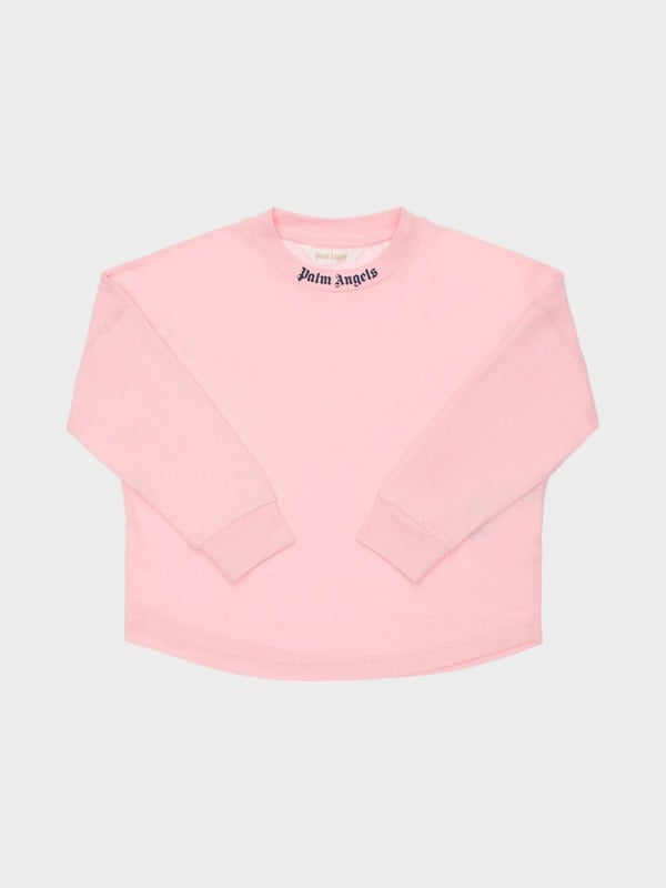 Palm Angels Classic Logo Long Sleeve Tee 'Almond Blossom' - Womens