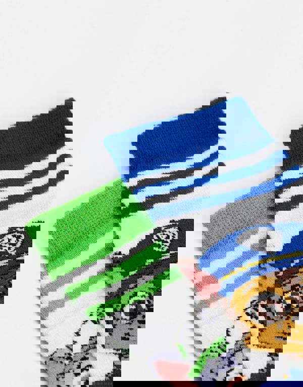 Paw Patrol Boys Multicoloured Multi-Character Face Graphic Calf Socks Set of 5