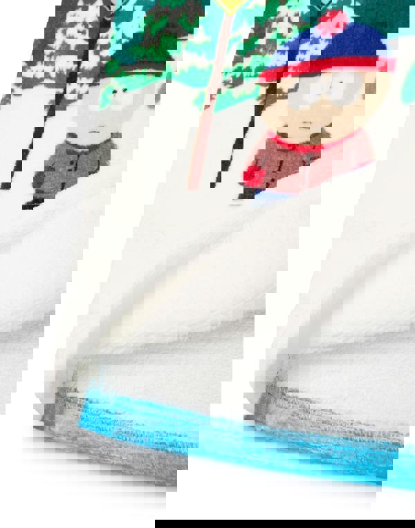 South Park Mens Blue Bus Stop Scene Blanket Hoodie (One Size)