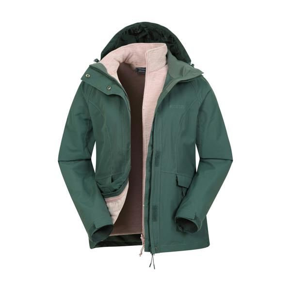 Mountain Warehouse Womens/Ladies Thunderstorm II 3 in 1 Waterproof Jacket - Green