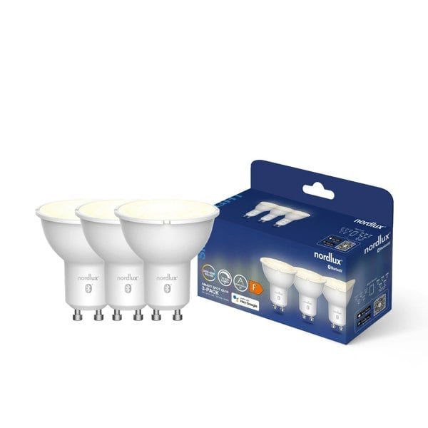 Nordlux Smart GU10 | 3-pack | PAR16 | 2200-6500 Kelvin | 420 Lumen | Light Bulb | Clear