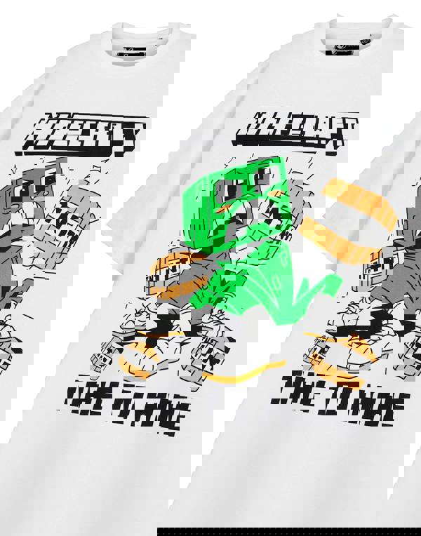 Minecraft Mens White Time To Mine Short Sleeved T-Shirt