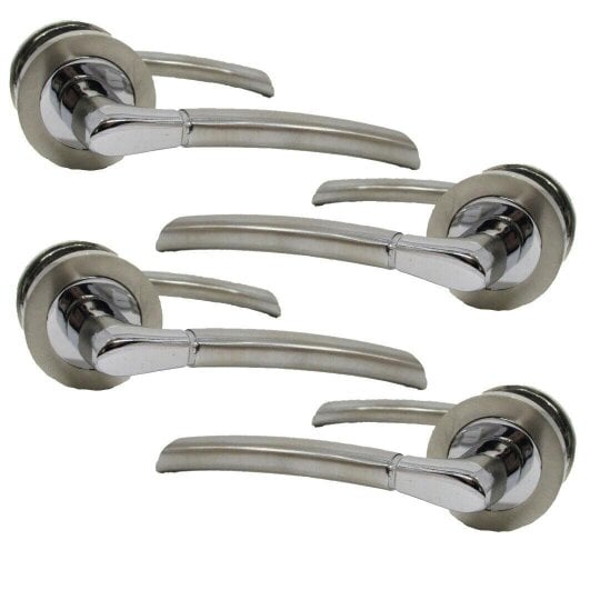 EDH Door Hardware Epsom Door Handle Internal Chrome & Satin Duo Door Handles- 4 sets