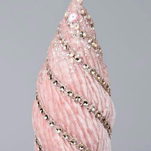 15cm Nut Shape Baby Pink Christmas Hanging Decoration Bauble for Tree, Wreath or Garland image 4
