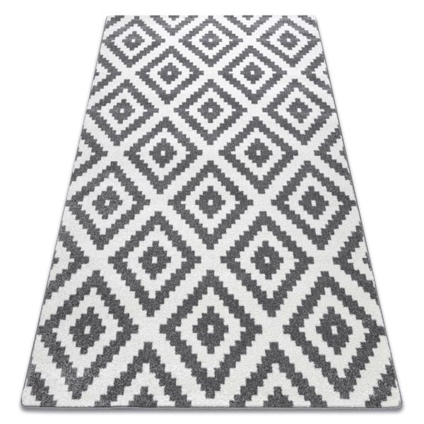 RugsX Sketch Rug - Grey & White Geometric Diamonds