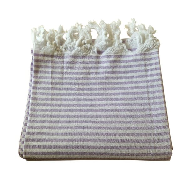 Cotton and Olive Assos Cotton Pack Light Hammam Towel - Lavender on White