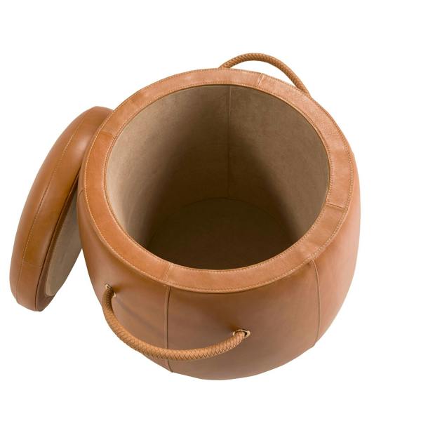 Angel Cerdá Camel leather pouffe 5172