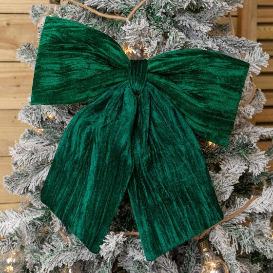 Samuel Alexander 44cm x 45cm Emerald Green Velvet Christmas Bow
