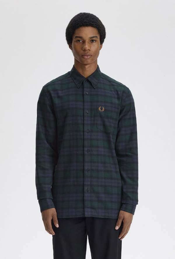 Fred Perry Brushed Black Watch Tartan Shirt