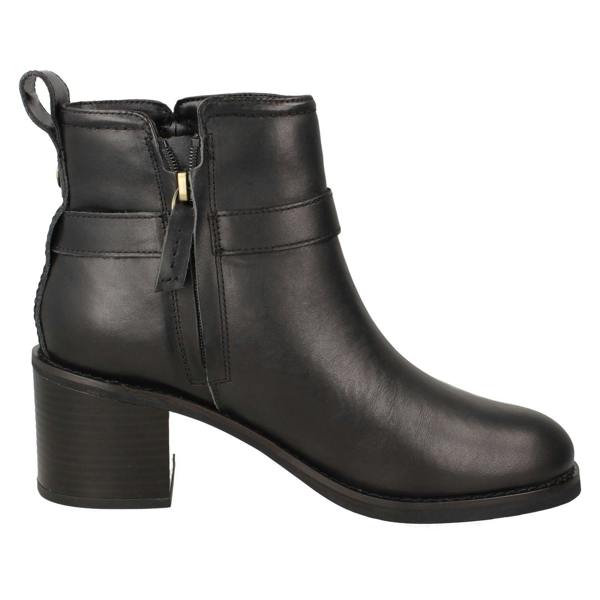 Clarks Ladies Clarks Block Heel Ankle Boots  Chamberly Trim