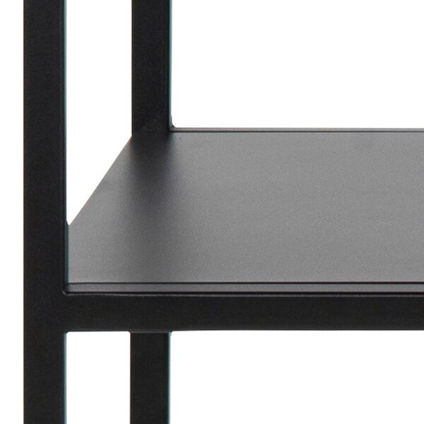 Wyld Haus Graz Matt Black Metal Open Shelf Console Table