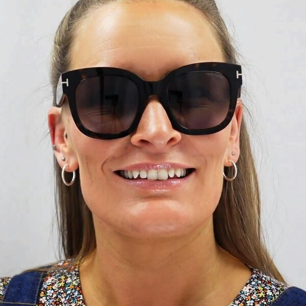 Tom Ford Sunglasses Beatrix FT0613 52B Leopard Havana Blue Gradient