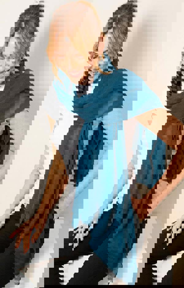 Alie Street London Aurielle Silk Wool Scarf - Tapestry Teal