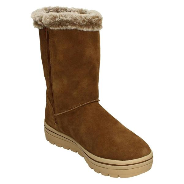 Skechers Ladies Skechers Memory Foam Faux Fur Lined Mid Calf Boots Cool Gal 49864