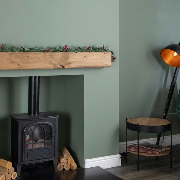 Samuel Alexander 1.90m Festive Garland with Green Seasonal Leaves and Red Berries