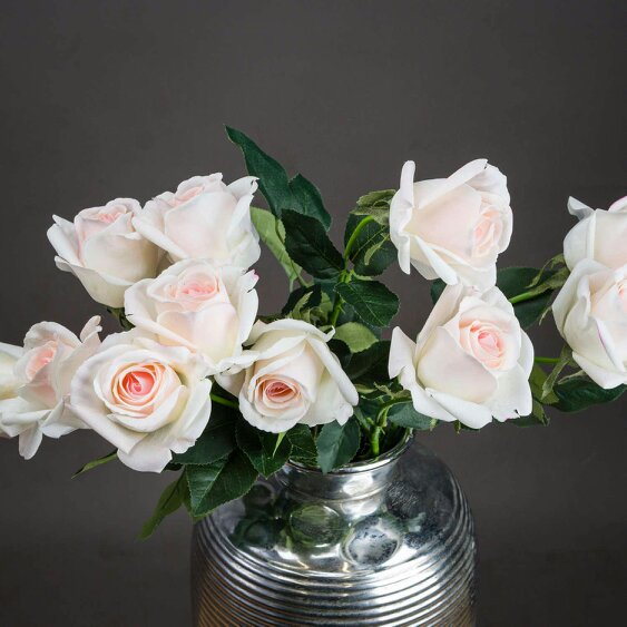 Wyld Haus Set of 3 Artificial Flowers Palest Pink Tea Rose Stems