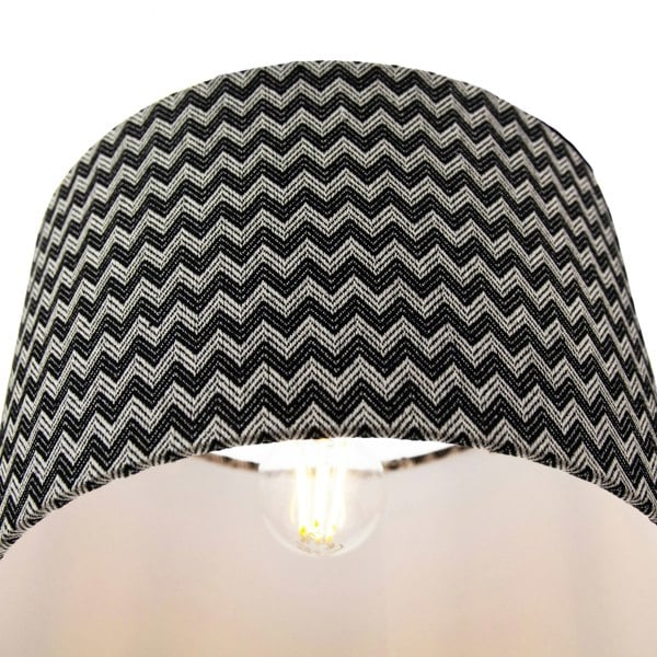 Modern Trendy Zig Zag Chevron Effect Black and White Cotton Shade Image 5